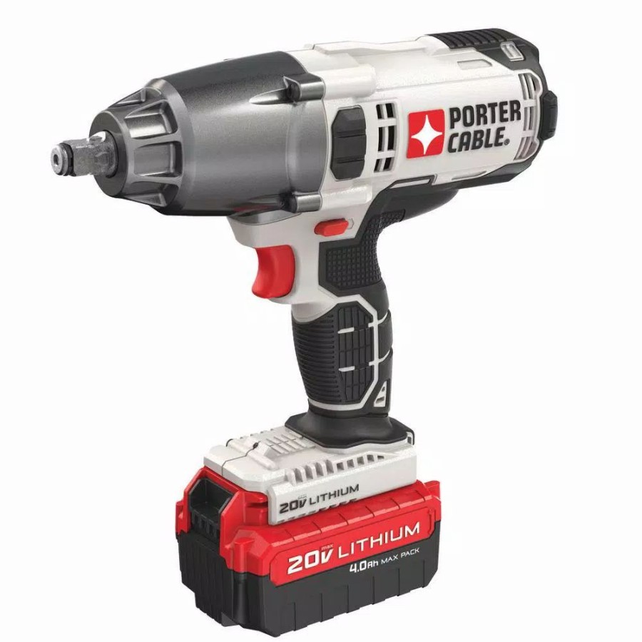 Impact Wrenches * | Impact Wrenches Porter-Cable 20-Volt Max Lithium-Ion Cordless 1/2 In. Hog Ring Impact Wrench With 4.0 Ah Battery