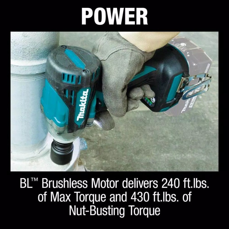 Impact Wrenches * | Impact Wrenches Makita 18-Volt Lxt Lithium-Ion Brushless Cordless 4-Speed 1/2 In. Sq. Drive Impact Wrench W/ Friction Ring Anvil, Tool Only