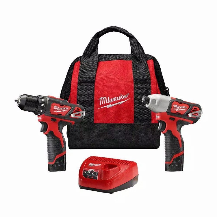 Power Tool Combo Kits * | Power Tool Combo Kits Milwaukee M12 12-Volt Lithium-Ion Cordless Drill Driver/Impact Driver Combo Kit (2-Tool) W/(2) 1.5Ah Batteries, Charger, Tool Bag