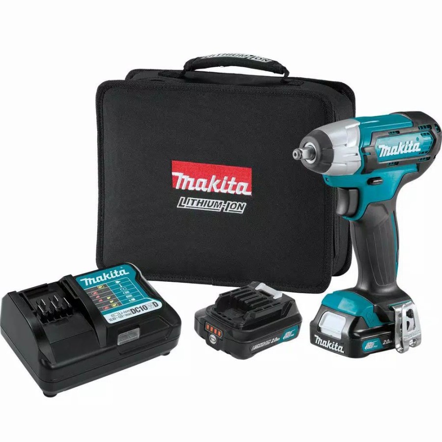 Impact Wrenches * | Impact Wrenches Makita 12-Volt Max Cxt Lithium-Ion Cordless 3/8 In. Square Drive Impact Wrench Kit