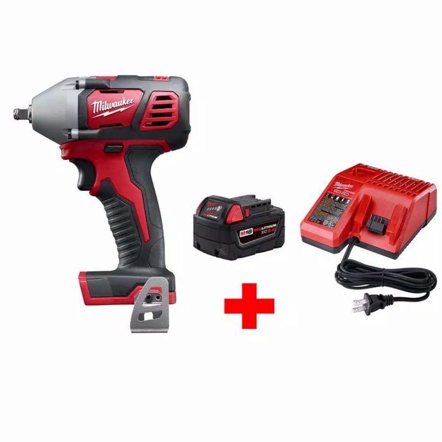 Impact Wrenches * | Impact Wrenches Milwaukee M18 18-Volt Lithium-Ion Cordless 3/8 In. Impact Wrench W/ Friction Ring W/ M18 Starter Kit (1) 5.0Ah Battery & Charger