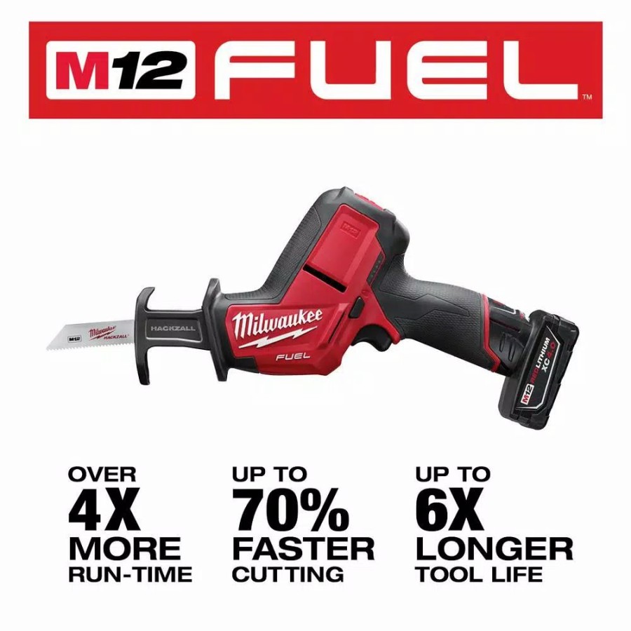 Power Tool Combo Kits * | Power Tool Combo Kits Milwaukee M12 Fuel 12-Volt Lithium-Ion Brushless Cordless Hackzall Reciprocating Saw Kit With M12 Rotary Tool