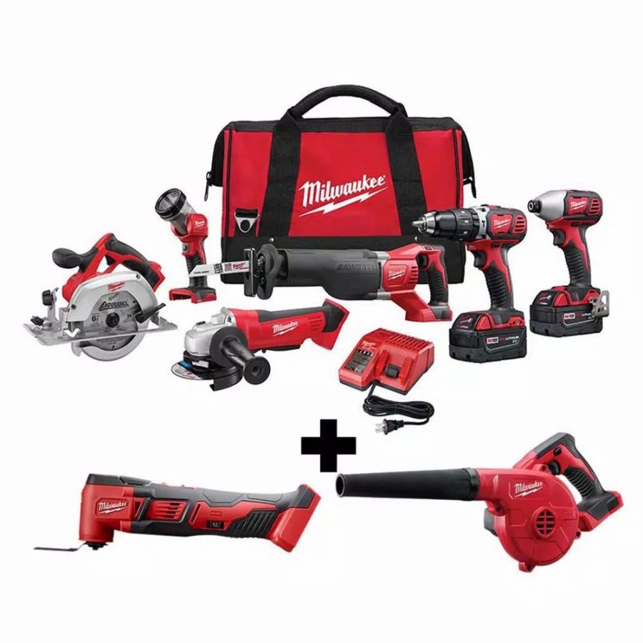 Power Tool Combo Kits * | Power Tool Combo Kits Milwaukee M18 18-Volt Lithium-Ion Cordless Combo Tool Kit (4-Tool) With M18 Oscillating Multi-Tool And Blower