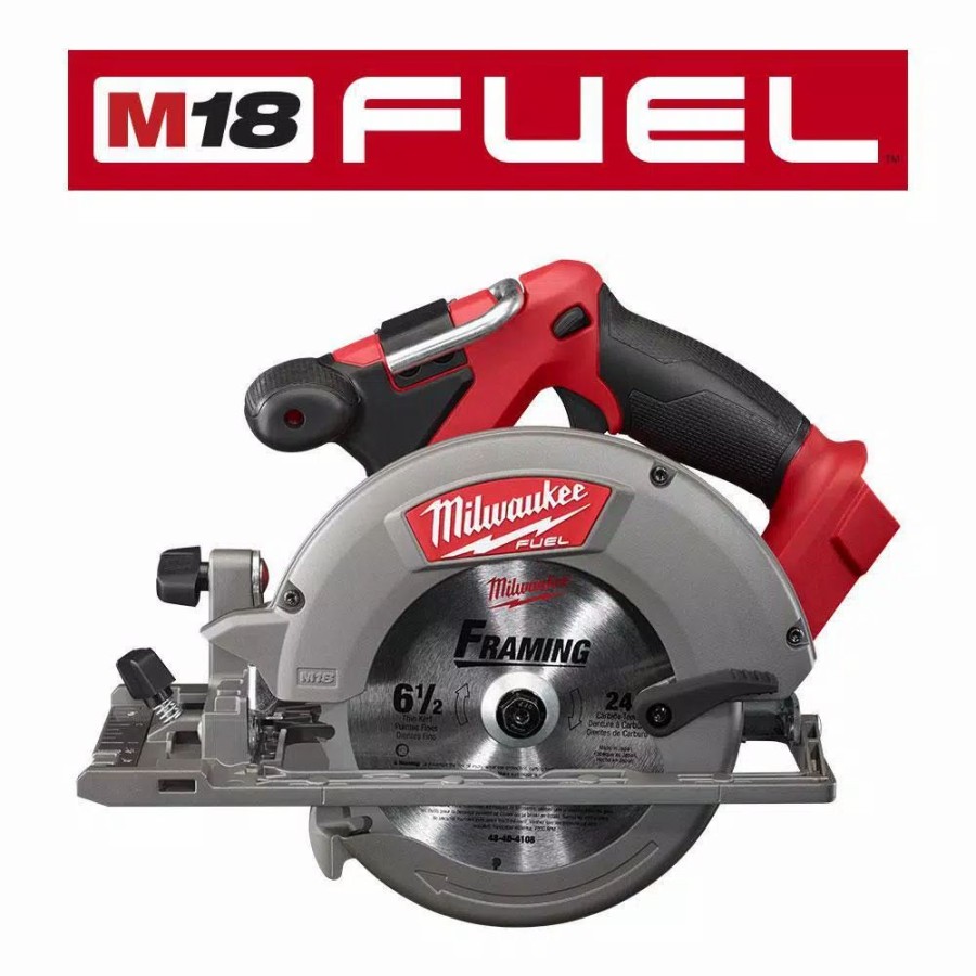 Power Tool Combo Kits * | Power Tool Combo Kits Milwaukee M18 Fuel 18-Volt Lithium-Ion Brushless Cordless Hammer Drill/6-1/2 In. Circular Saw/ Impact Driver With 4-Batteries