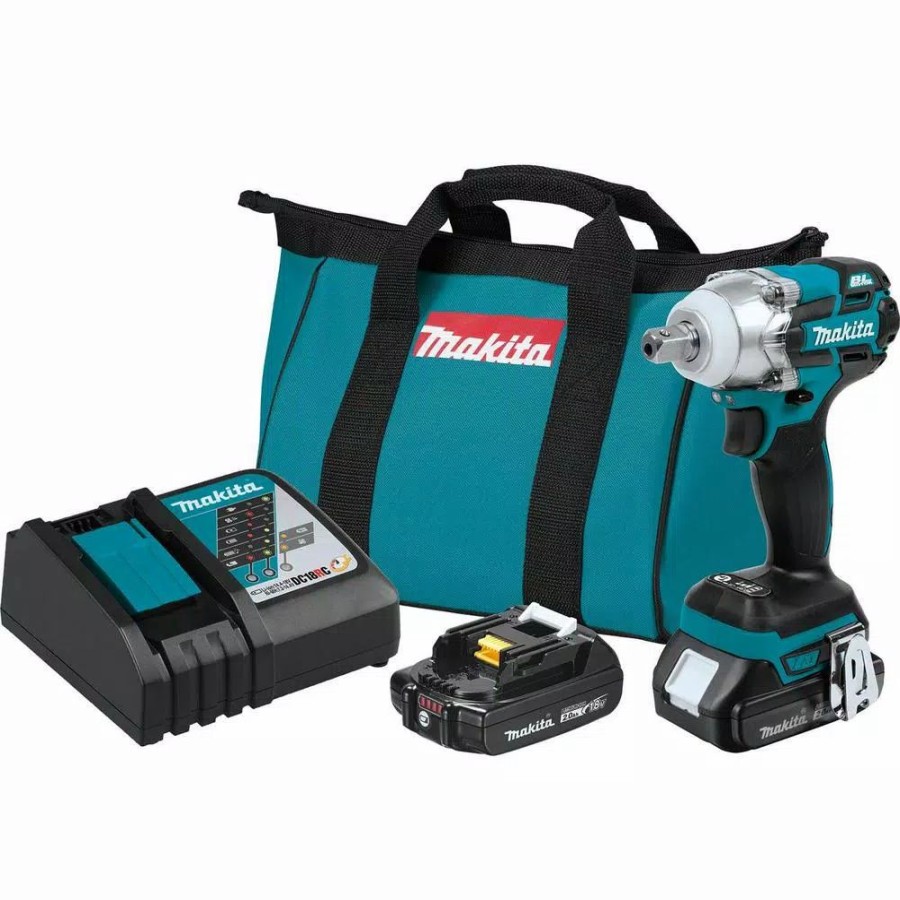 Impact Wrenches * | Impact Wrenches Makita 18-Volt Lxt Lithium-Ion Compact Brushless Cordless 1/2 In. 3-Speed Impact Wrench Kit, 2.0Ah