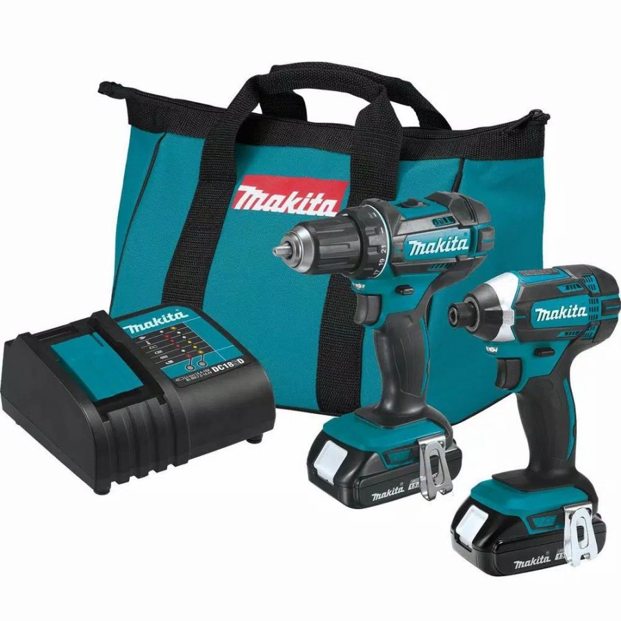 Power Tool Combo Kits * | Power Tool Combo Kits Makita 18-Volt Lxt Lithium-Ion Compact 2-Piece Combo Kit (Driver-Drill/Impact Driver)